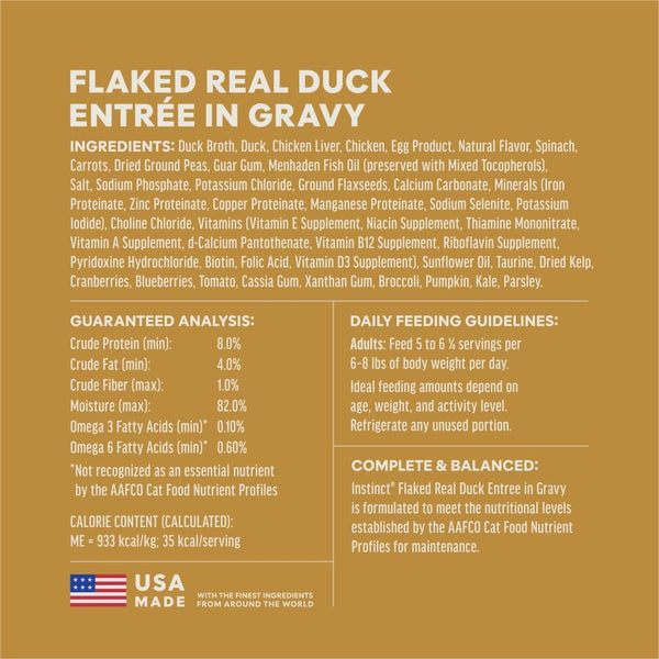 Instinct Flaked Split Cup Grain Free - Real Duck Entrée Wet Cat Food