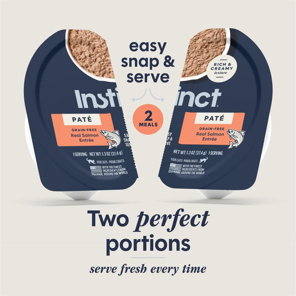 Instinct Pate Split Cup Grain Free - Real Salmon Entrée Wet Cat Food