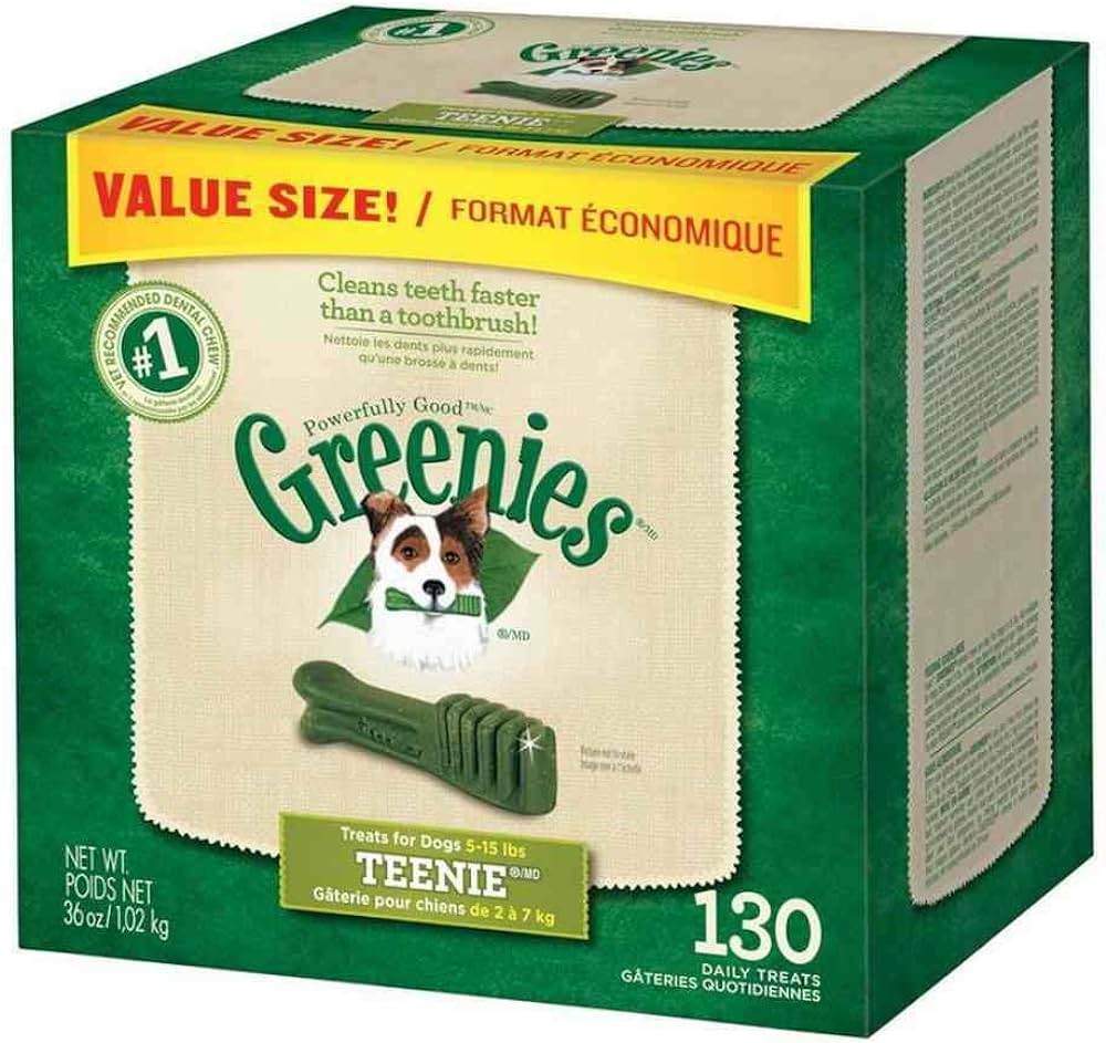 GREENIES Teenie Dog Dental Treats – 130 Ct, 36oz (2-Pack) Chicken Flavor