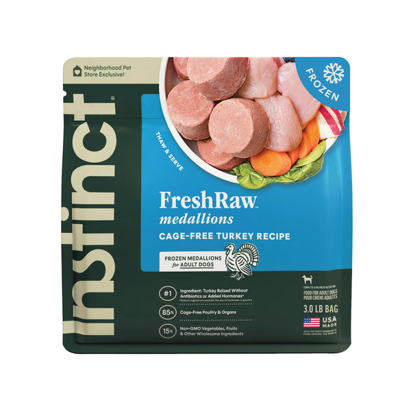 Instinct FreshRaw Medallions Cage-Free Turkey Recipe Frozen Dog Food