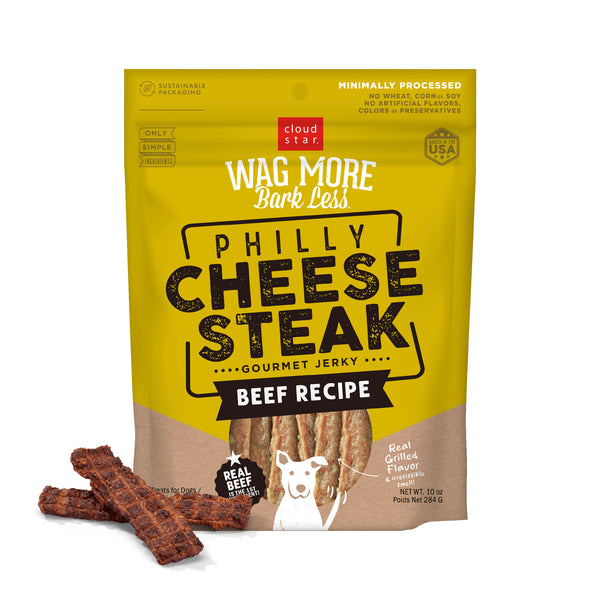 Wag More Bark Less Jerky, Philly Cheesesteak Beef