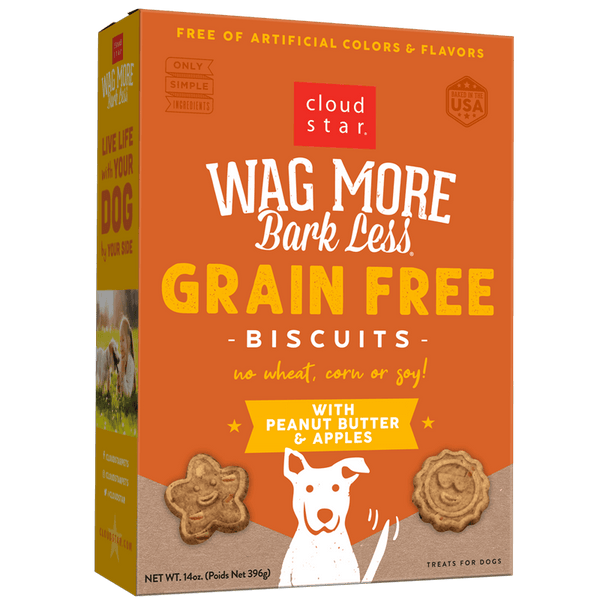 Wag More Bark Less Crunchy Grain Free Dog Treats, Peanut Butter & Apples