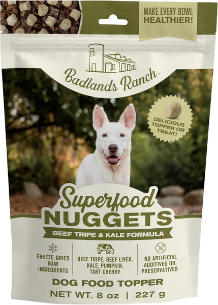 Badlands Ranch Superfood Nuggets Beef Tripe & Kale Freeze Dried Dog Treats or Topper