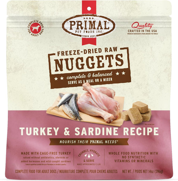 Primal Nuggets Turkey & Sardine Freeze-Dried Dog Food