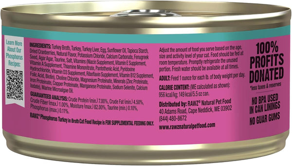 RAWZ Phosphorus Turkey Pate Recipe Wet Cat Food