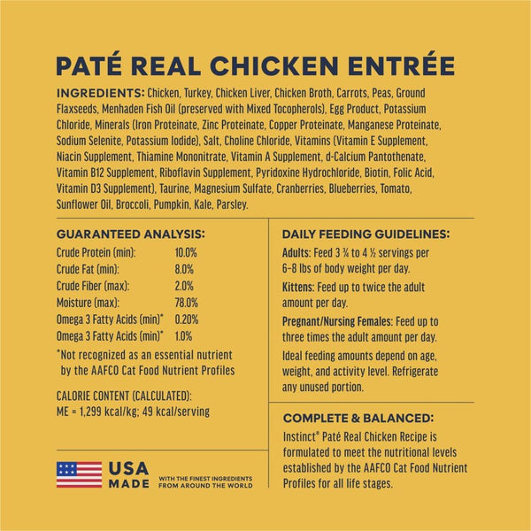 Instinct Pate Split Cup Grain Free - Real Chicken Entrée Wet Cat Food