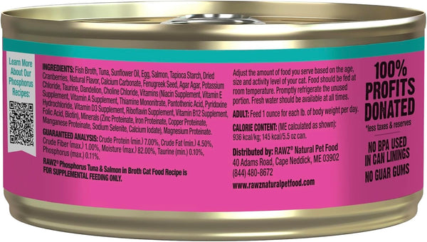 RAWZ Phosphorus Tuna & Salmon Pate Recipe Wet Cat Food