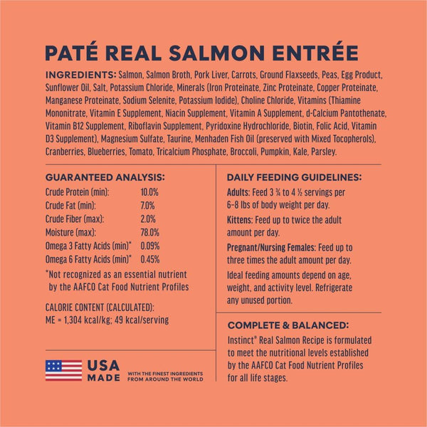 Instinct Pate Split Cup Grain Free - Real Salmon Entrée Wet Cat Food