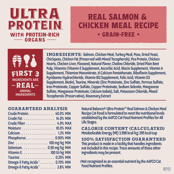 Natural Balance Ultra Protein Real Salmon & Chicken Meal Recipe Dry Cat Food