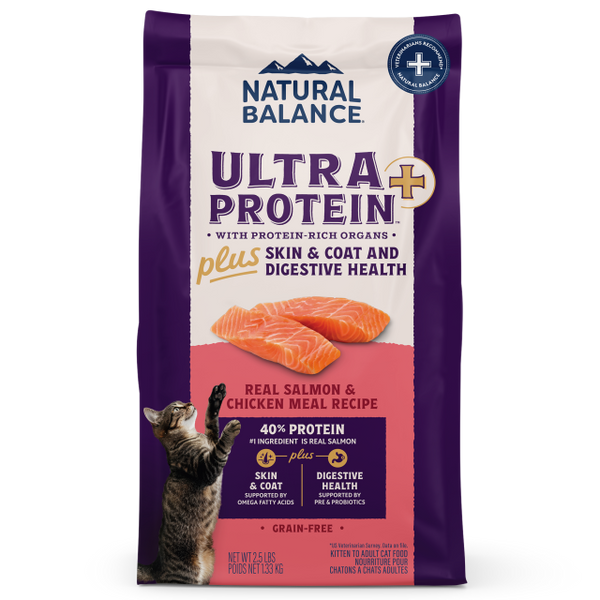 Natural Balance Ultra Protein + Skin/Coat & Digestive Health Real Salmon & Chicken Meal Recipe Dry Cat Food