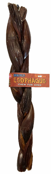 Scoochie 12 inch braided esophagus dog chew with cigar band