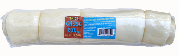 Scoochie jumbo thick 10 inch cheek roll dog chew in shrink wrap