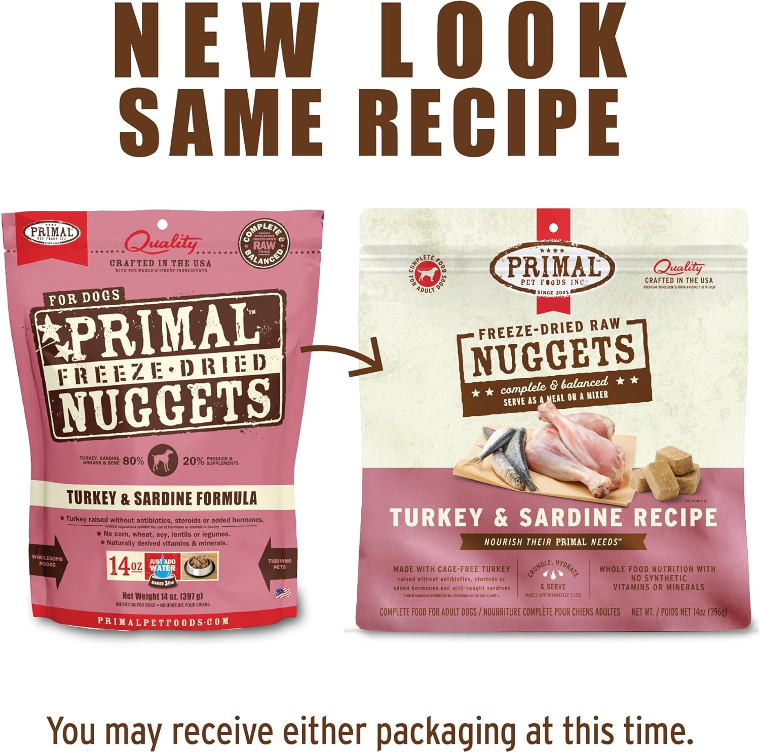Primal Nuggets Turkey & Sardine Freeze-Dried Dog Food