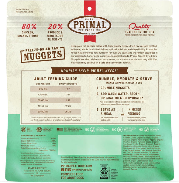 Primal Nuggets Chicken Freeze-Dried Dog Food
