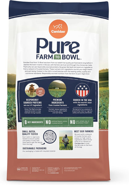 Canidae PURE with Wholesome Grains, Limited Ingredient Dry Dog Food, Beef and Barley