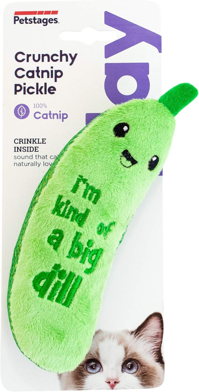PetStages Crunchy Pickle Kicker Catnip Cat Toy
