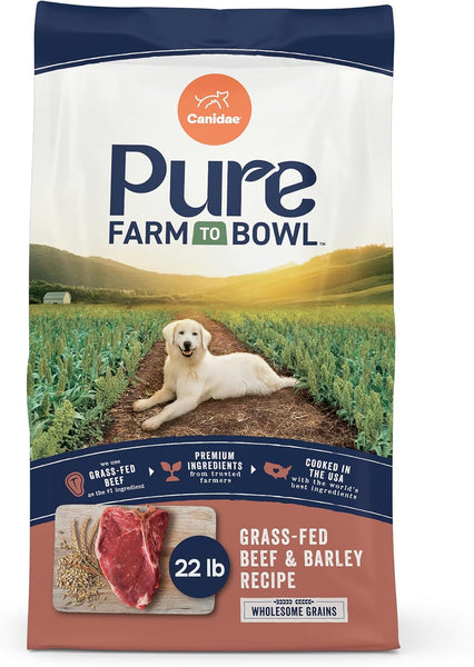 Canidae PURE with Wholesome Grains, Limited Ingredient Dry Dog Food, Beef and Barley