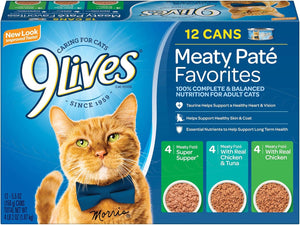 9 Lives Meaty Pate Variety Pack Wet Cat Food