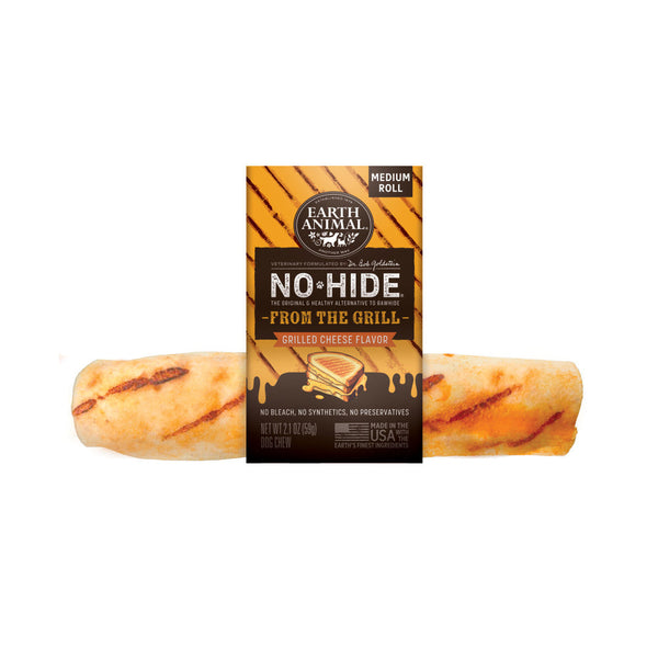 Earth Animal No-Hide Grilled Cheese medium 7 inch roll, rawhide free chew for dogs 40 to 70 lb
