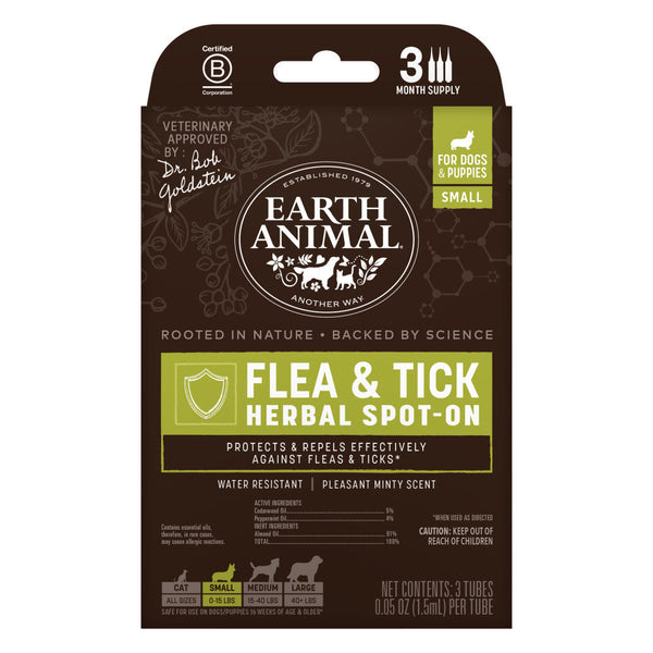 Earth Animal Natural Flea and Tick Herbal Spot-On for Dogs