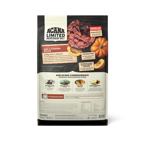 ACANA Singles, Beef & Pumpkin Recipe Dry Dog Food, additional view 1
