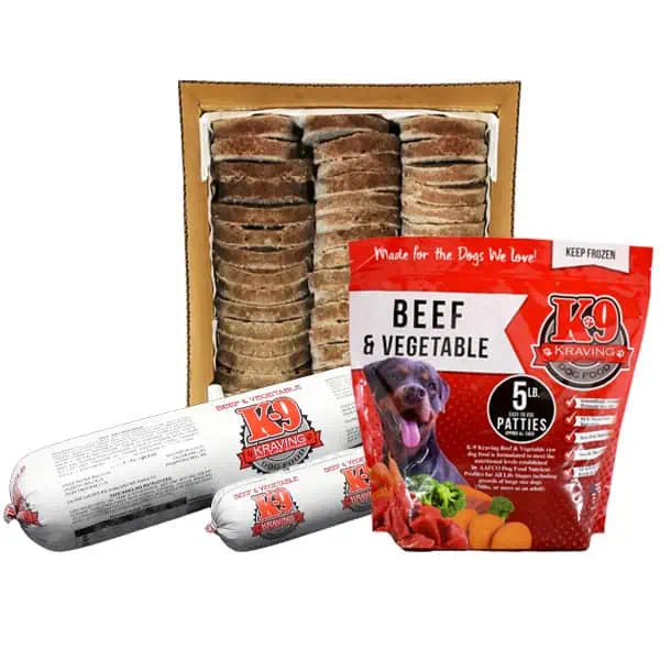K9 Kravings Beef & Vegetables Frozen Raw Dog Food