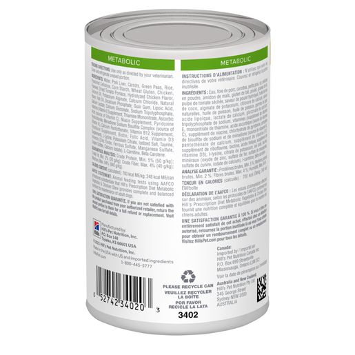 Hills Prescription Diet Metabolic Vegetable & Chicken Stew Wet Dog Food