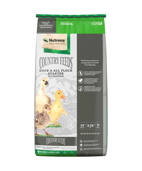 Nutrena Country Feeds Duck & All Flock Starter 22% Crumble bag