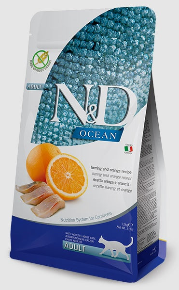 Farmina N&D Ocean Herring, and Orange Adult Dry Cat Food