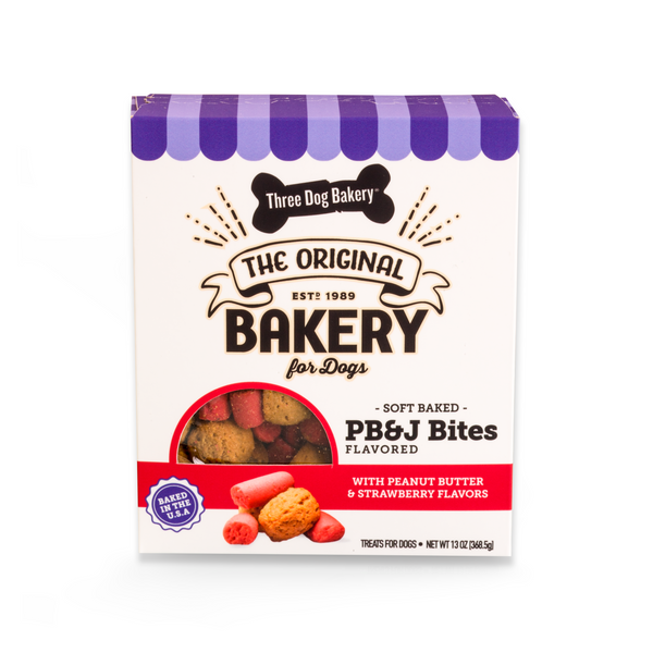 Three Dog Bakery PB & J Bites Dog Treats