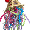 A&E Confetti Cannon Loofah Hanging Caged Bird Toy