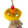 A&E Confetti Cannon Loofah Hanging Caged Bird Toy