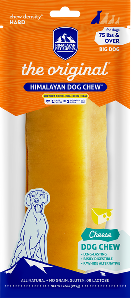 Himalayan Dog Chew Original Cheese, Big Dog size, hard cheese chew for dogs 75 lb and up
