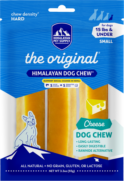 Himalayan Dog Chew Original Cheese, small, hard yak and cow milk cheese chew for dogs under 15 lb