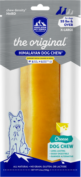 Himalayan Dog Chew Original Cheese, extra large, hard cheese chew for dogs 55 lb and up