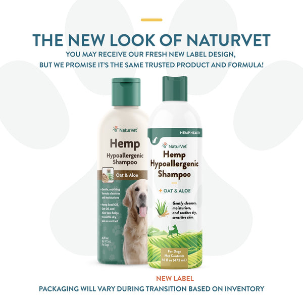 NaturVet Hemp Shampoo, Hypoallergenic Oat and Aloe, 16 oz, additional view 1