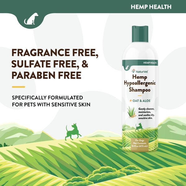 NaturVet Hemp Shampoo, Hypoallergenic Oat and Aloe, 16 oz, additional view 2