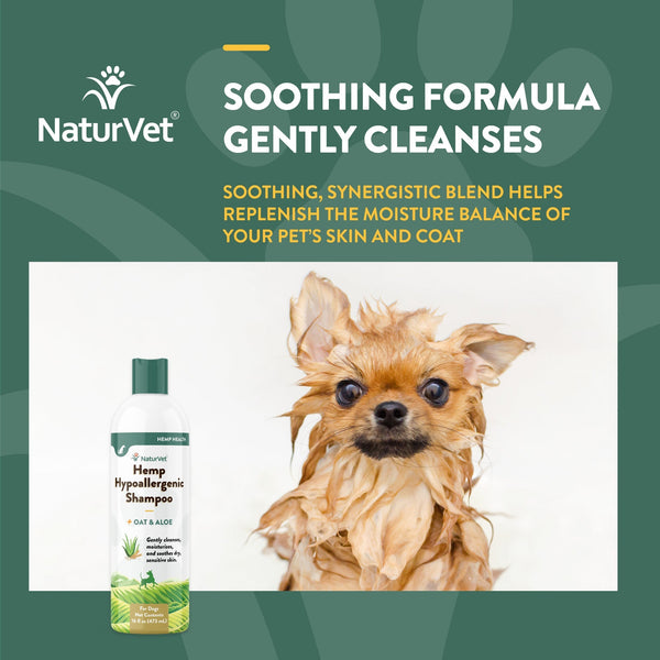 NaturVet Hemp Shampoo, Hypoallergenic Oat and Aloe, 16 oz, additional view 3