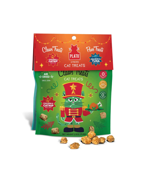 Plato Paws & Claws Holiday Two Pack Air-Dried Cat Treats