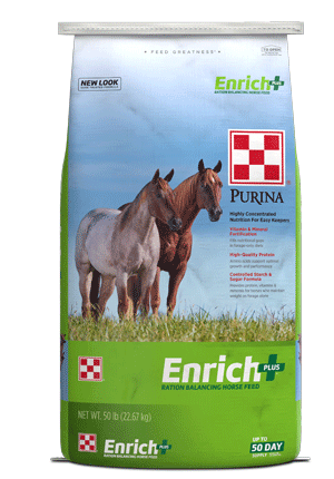 Purina Enrich Plus Ration Balancing Horse Feed 50 lb bag