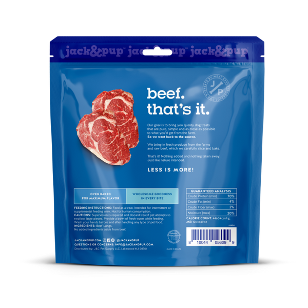 Jack & Pup Just Beef Lung and Heart Dog Treats, additional view 1