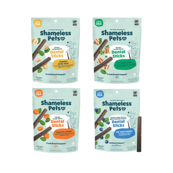 Shameless Pets Dental Sticks - Assorted