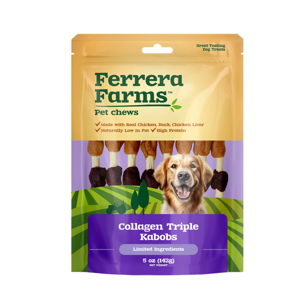 Ferrera Farms Collagen Triple Kabobs dog chew, front of package