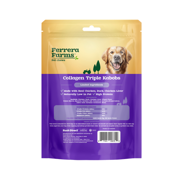 Ferrera Farms Collagen Triple Kabobs, back of package