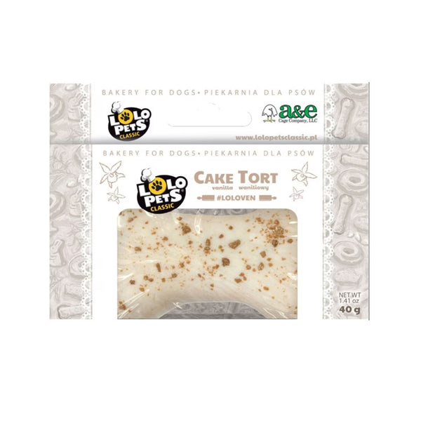 Lolo Pets Bakery Gourmet Mini Vanilla Bone Shaped Cake for Dogs