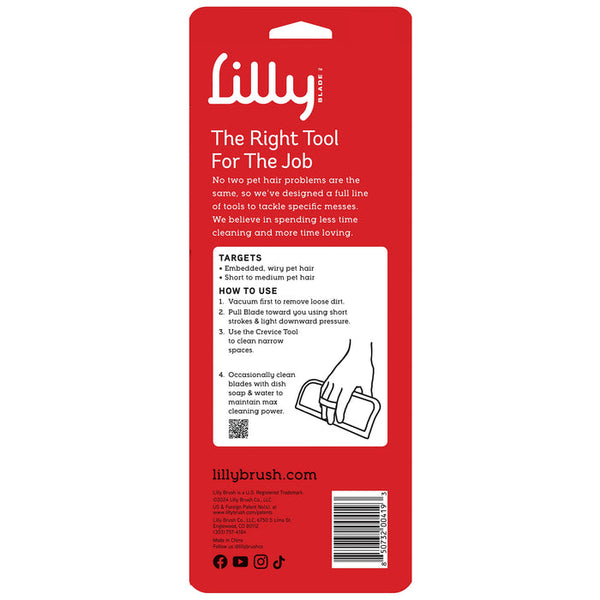 Lilly Blade Kit package back with how-to-use directions