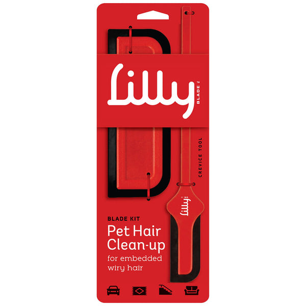Lilly Blade Kit pet hair clean-up for embedded wiry hair with crevice tool