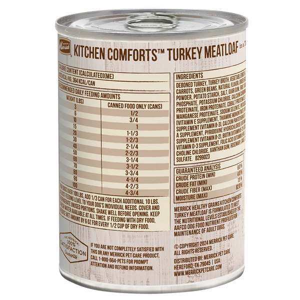 Merrick Kitchen Comforts Turkey Meatloaf Wet Dog Food