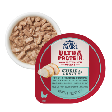 Natural Balance Ultra Protein Cuts in Gravy Wet Cat Food Cups 2.7 oz, 10-Pack