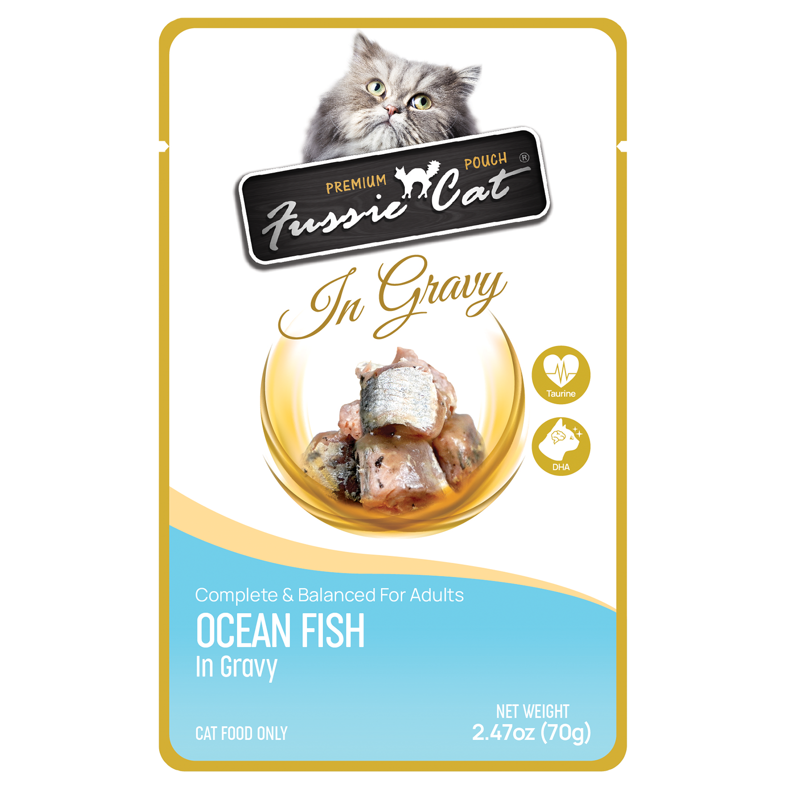 Fussie Cat In Gravy Oceanfish Wet Cat Food Pouch